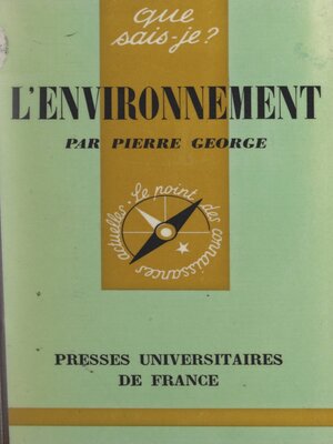 cover image of L'environnement